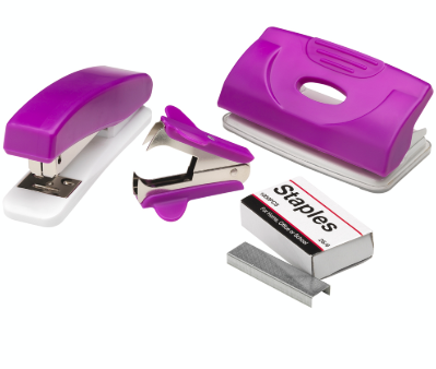 ValueX Stapler & Punch Set Purple