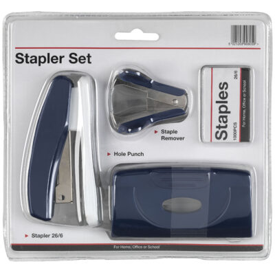 ValueX Stapler & Punch Set Blue
