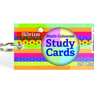 Silvine Multi Col Study Cards 50x100mm