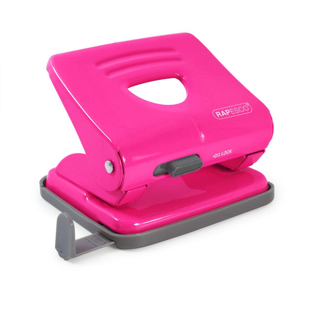 Rapesco 825 2-Hole Punch Hot Pink