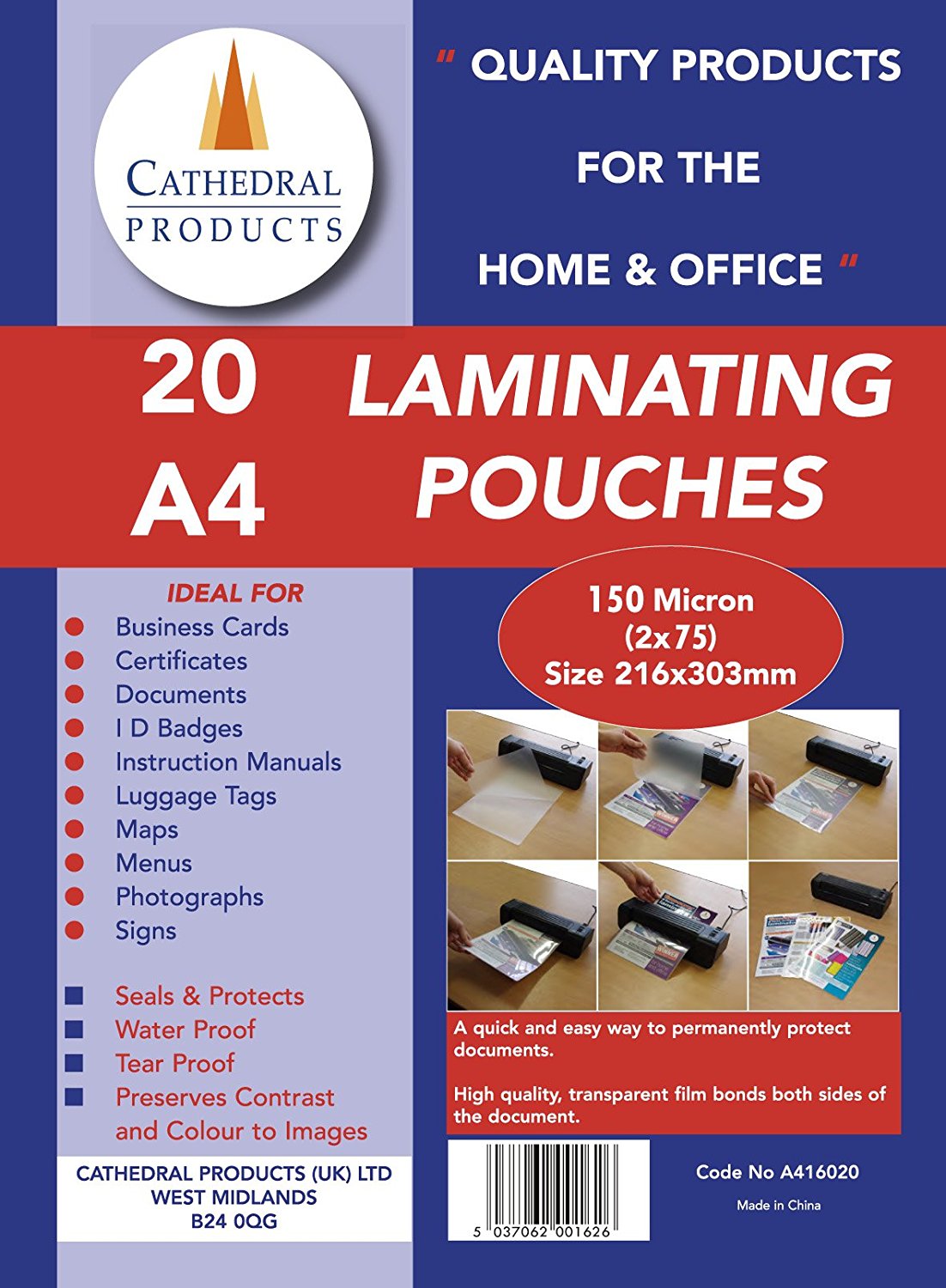 ValueX Laminating Pouch A4 150mic PK20