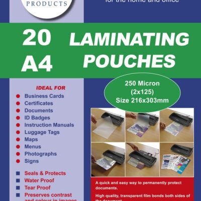 Laminating Pouch A4 250mic PK20