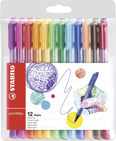 PointMax Prem Felt Pen Astd PK12