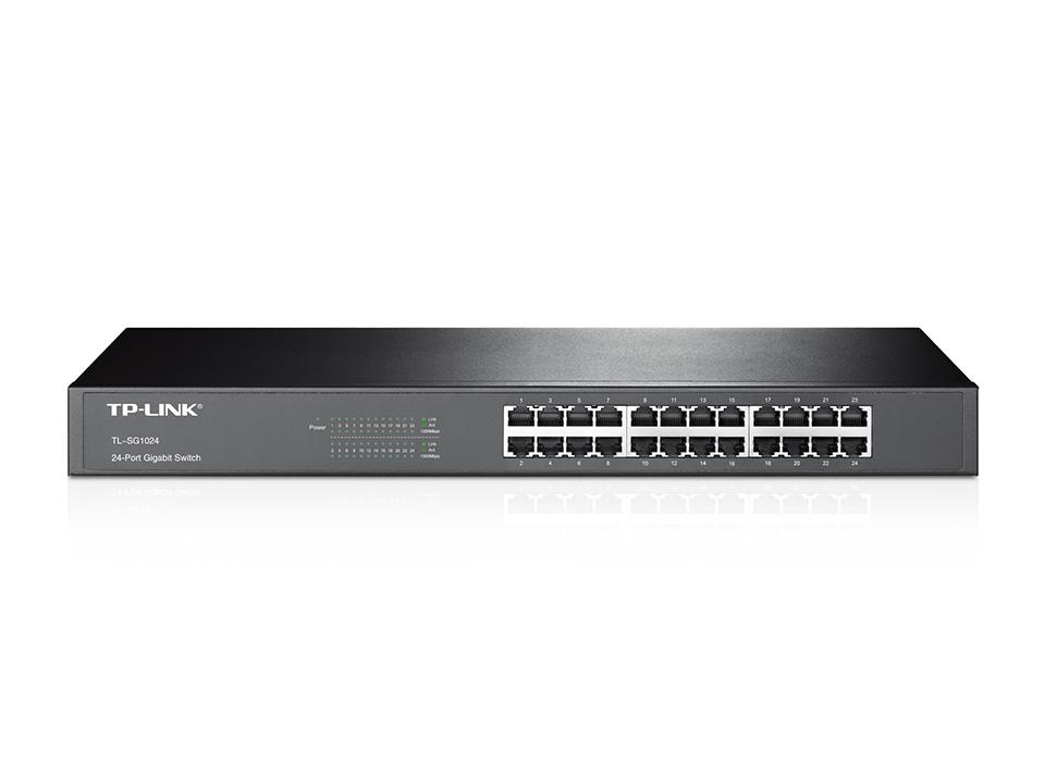 Unmanaged 24 Port Gigabit Switch and 1U