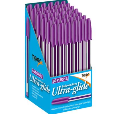 Tiger Ball Point Pen Purple BX50