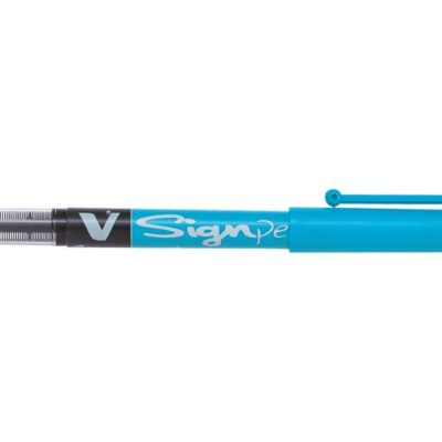 V Sign Liquid Ink Pen LBlue PK12
