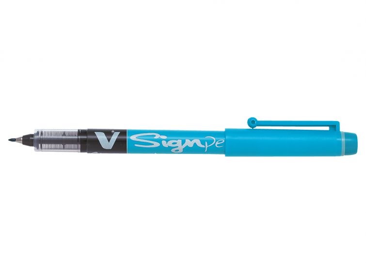V Sign Liquid Ink Pen LBlue PK12