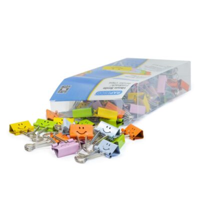 19mm Smile Foldback Clips Assorted Pk80