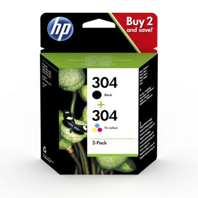 HP 3JB05AE 304 DUAL PACK BK TRI INK CART