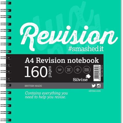 Silvine Revision Notebook A4 Green PK5