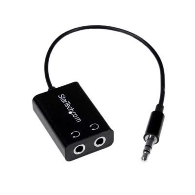 Black Slim Mini Jack Splitter Cable