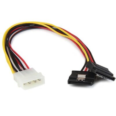 12in LP4 to 2x Latching SATA Power Y Cab
