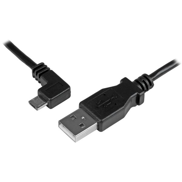 2m A to Left Angle Micro USB Cable