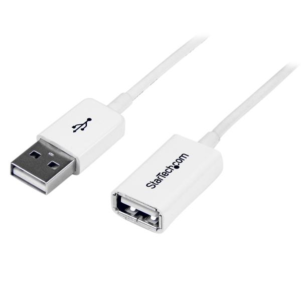 2m White USB 2.0 Extension Cable