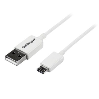 2m White Micro USB Cable A to Micro B