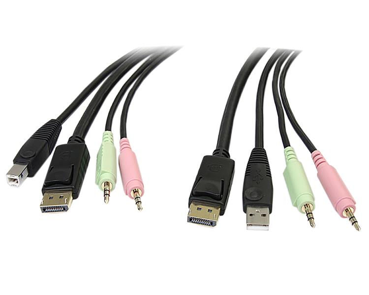 6ft 4in1 USB DP KVM Switch Cable
