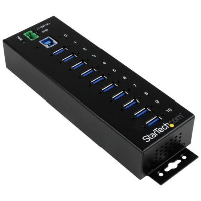 Rugged Metal 10 Port USB3.0 Hub DIN Rail