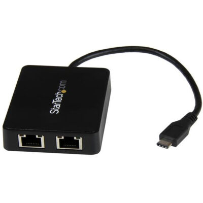 Dual USBC to GbE Adapter with USBA Port