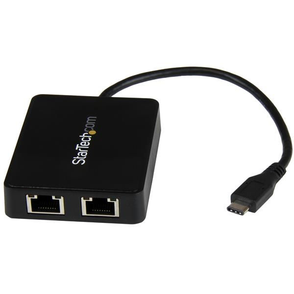 Dual USBC to GbE Adapter with USBA Port