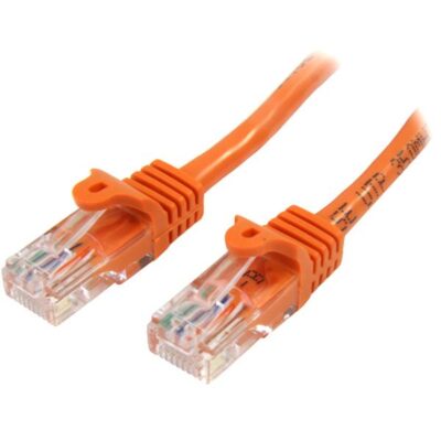 1m Orange Snagless Cat5e Patch Cable