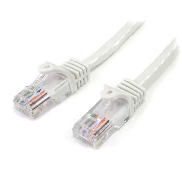 1m White Snagless Cat5e Patch Cable
