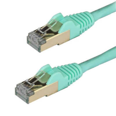 1m Aqua Cat6a Ethernet Cable STP