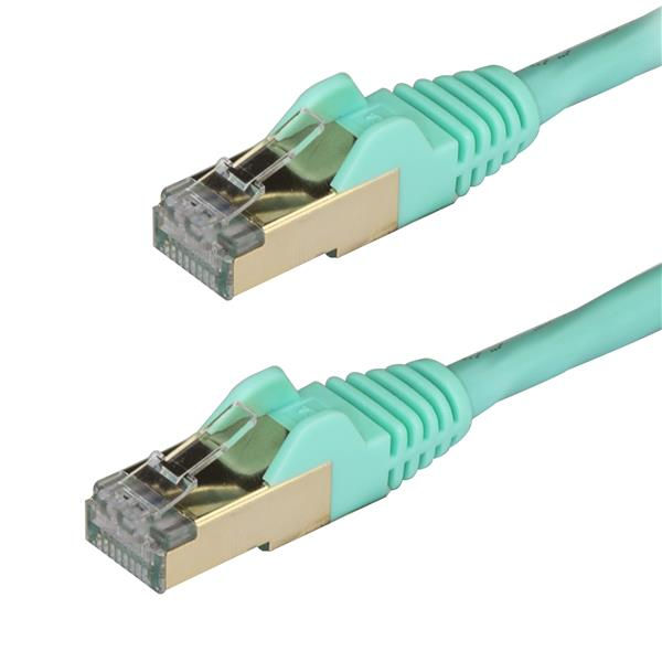 1m Aqua Cat6a Ethernet Cable STP