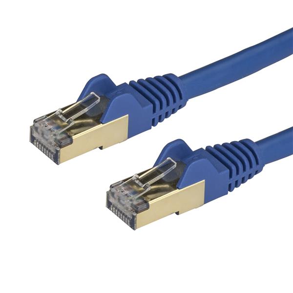 0.5m Blue Cat6a Ethernet STP Cable