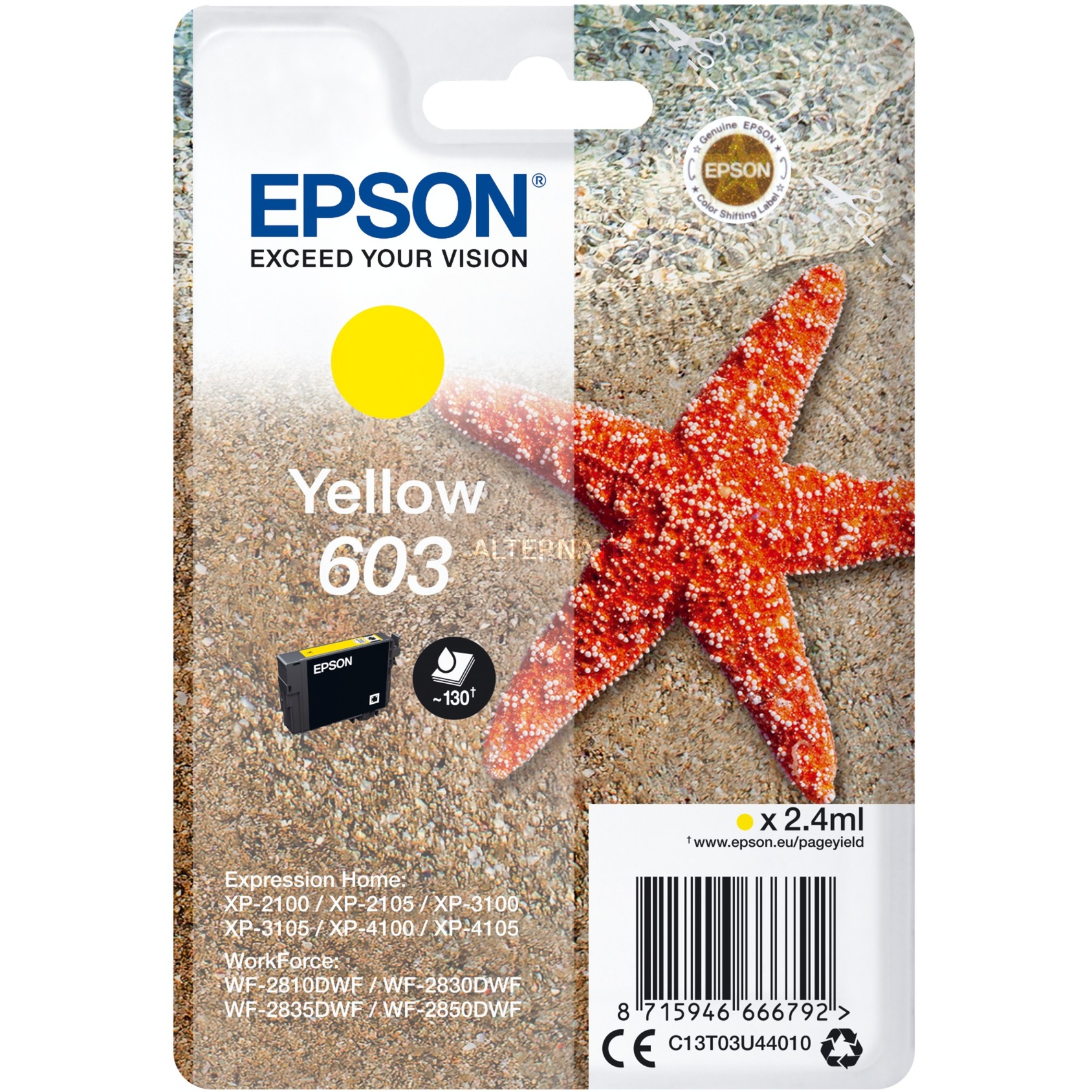 EPSON 603 YELLOW INK CART 2.4ML