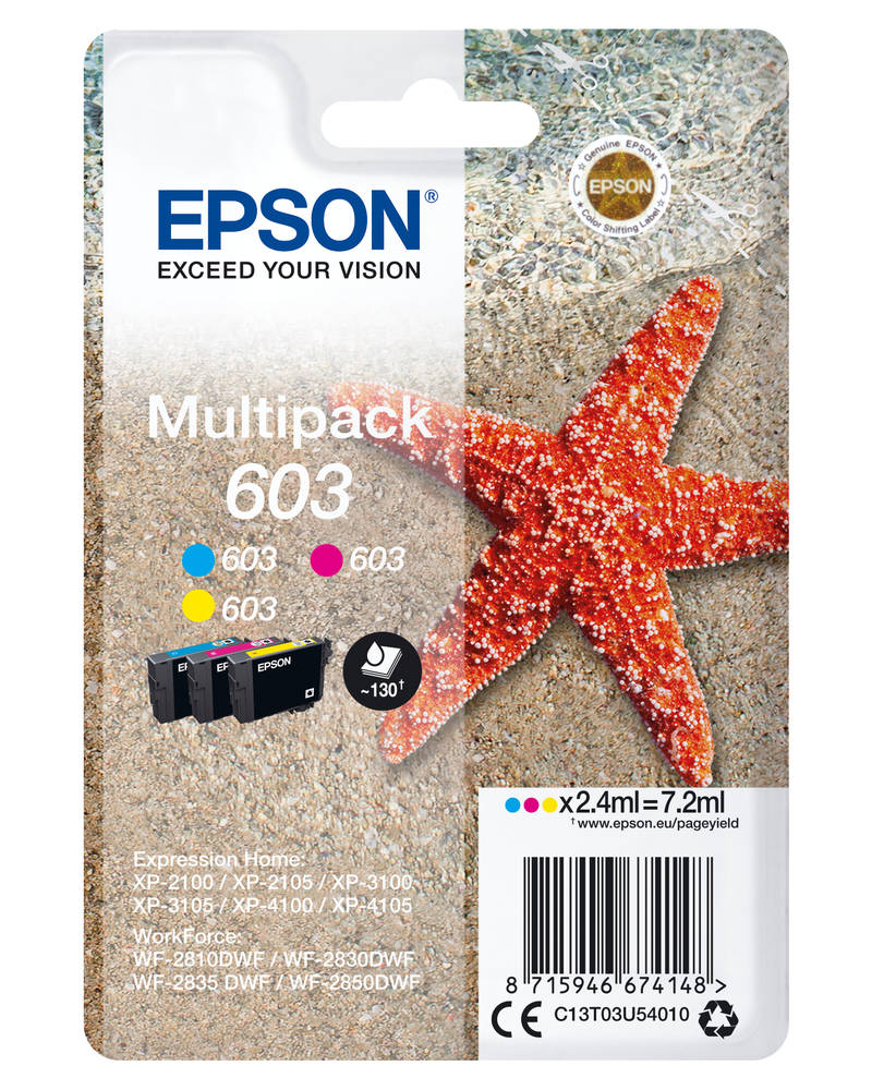EPSON 603 C/M/Y COLOURS INK PACK 2.4ML