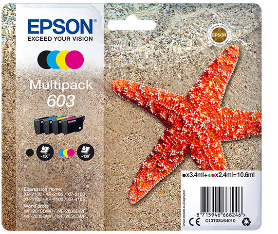 EPSON 603 BK C M Y MULTIPACK INK CART