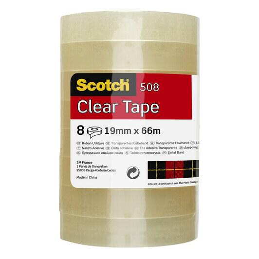 Scotch 508 Transp Tape 19mmx66m PK8