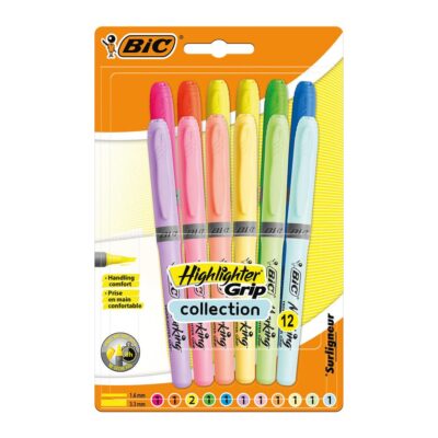 Bic Highlighter Grip Assorted PK12