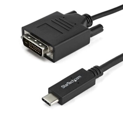 1m USB C to DVI Adapter Cable Black