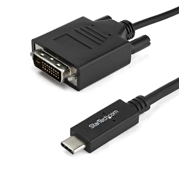 1m USB C to DVI Adapter Cable Black