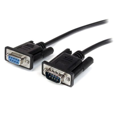 1m Black DB9 RS232 Serial Cable MF