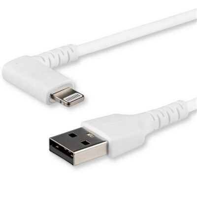 1m White Angled Lightning to USB Cable