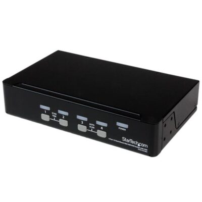 4 Port 1U Rack Mount USB KVM Switch OSD