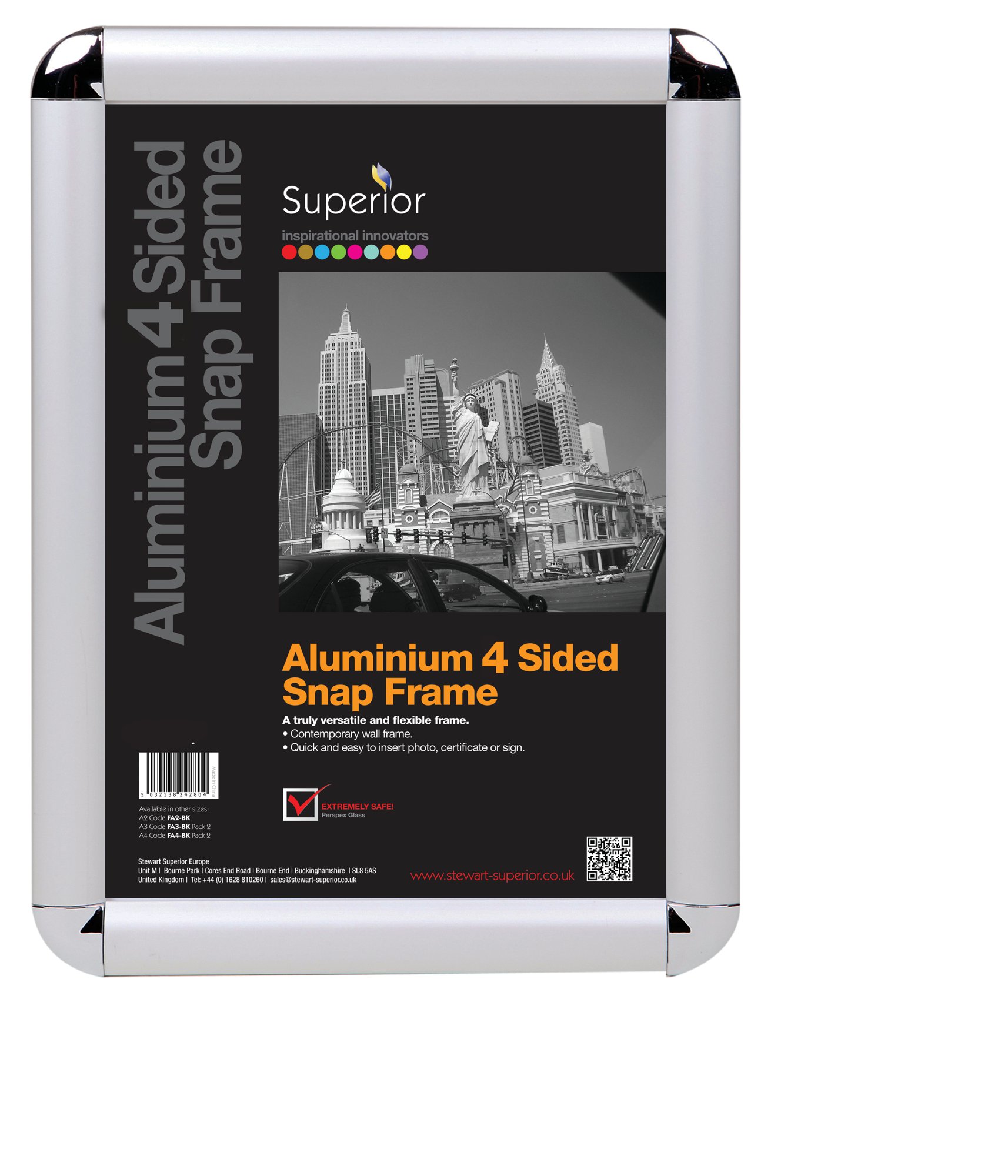 A4 Round Corner Snap Frame Silver