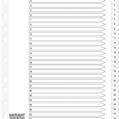 ValueX Index Mylar 1-31 A4 WH