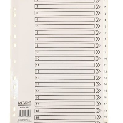 ValueX Index PP 1-20 A4 WH
