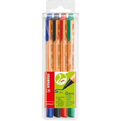STABILO GREENpoint Fib/Tip 0.8 Ast PK4