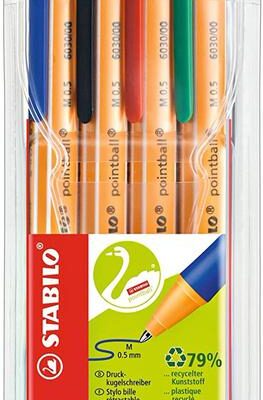 STABILO pointball Ballpoint 0.5 Ast PK4