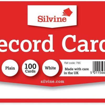 ValueX Record Card 203x127mmPln WT PK100
