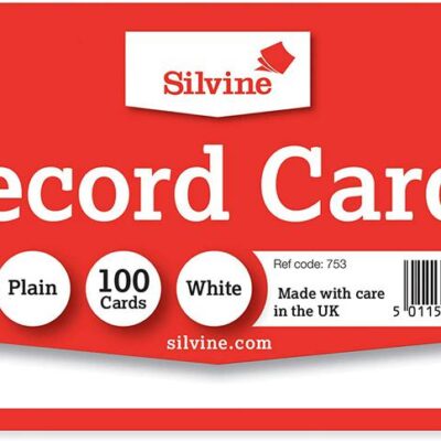 ValueX Record Card 127x76mmPlainWT PK100