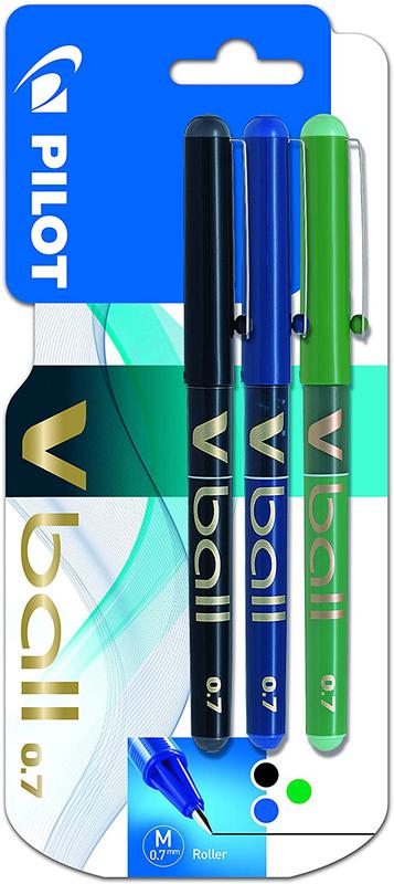 Pilot Vball Rollerball 0.7mm Asst PK3