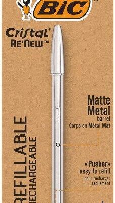 Bic Cristal Re-Fillable Pen + 2 Rfls BL