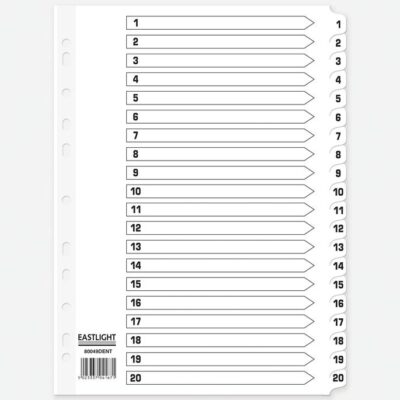 ValueX Index Mylar 1-20 A4 WH