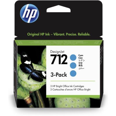 HP 3ED77A NO 712 29ml 3 Pack Cyan Ink