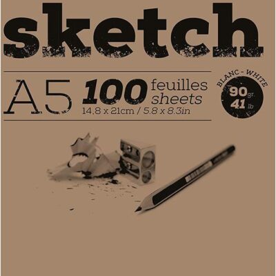 Sketch Wirebnd Pad A5 100sh White